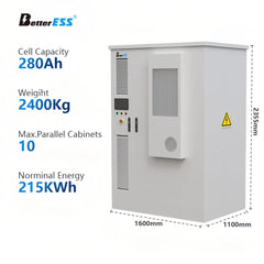 High Voltage 768V 215KWH Cabinet Solar Power Energy Storage System Container BESS