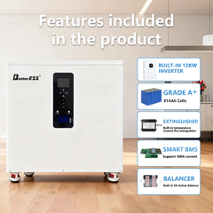 51.2V 600Ah 30kwh Three-phase All in One AC380V With 12kw Inverter Home Energy Storage System