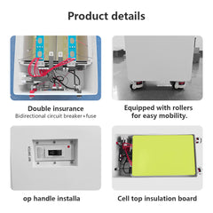 48V 16S 280Ah-314Ah DIY Vertical JK Box Battery Kits with JK Inverter 200A BMS and Wheels