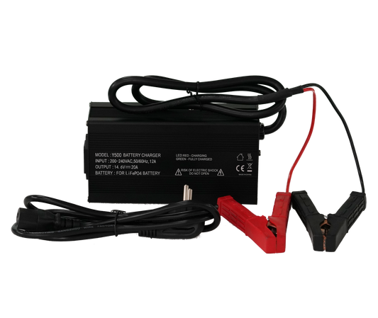 14.6V 20A LiFePO4 Battery Charger, 2-Stage Automatic Intelligent LiFePO4 Lithium Battery Charger Suitable for 12 V (12.8 V) Lithium Battery