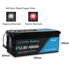 12V 400Ah LiFePO4 Battery Built-in 250A BMS with Bluetooth
