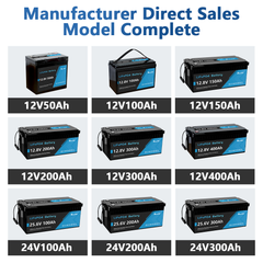 12V 200Ah LiFePO4 Battery Built-in 200A BMS with Bluetooth