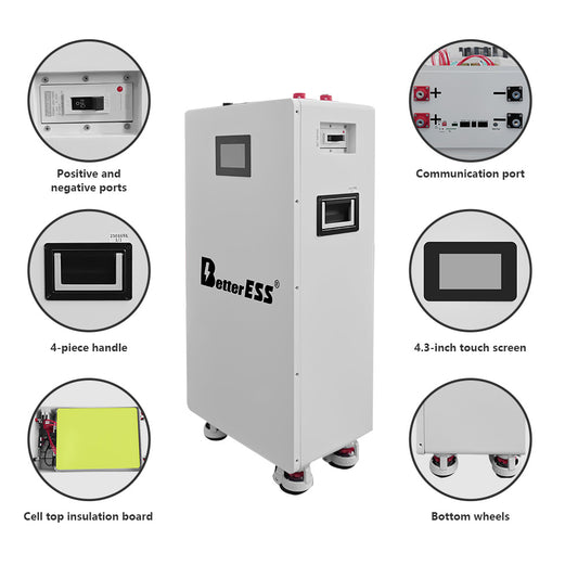 48V 16S 280Ah-314Ah DIY Vertical JK Box Battery Kits with JK Inverter 200A BMS and Wheels