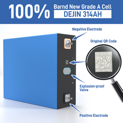 DEJIN 314Ah LiFePO4 Battery Cells - High quality Grade A+ with QR Code