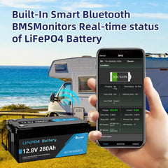 12V 280Ah LiFePO4 baterija Vgrajen 200A BMS z Bluetoothom