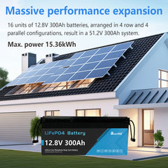 12V 300Ah LiFePO4 Battery Built-in 200A BMS with Bluetooth