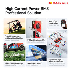 Daly Smart BMS Lifepo4 100A-400A for 12.8V 24V 48V Lifepo4 Battery