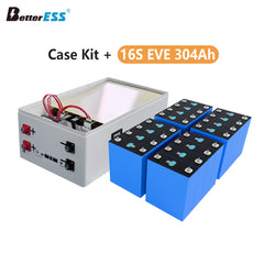 48V 16S 280Ah-314Ah DIY Vertical JK Box Battery Kits with JK Inverter 200A BMS and Wheels