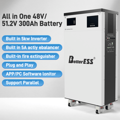 48V 51.2V 300Ah 15kWh All-in-One Mobile ESS Power Station with 5kW Hybrid Inverter