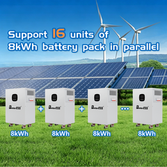 25.6V 314Ah 8kWh LiFePO4 All-in-One Home Energy Storage System with 4.3kW Hybrid Inverter & Built-in Active Balancing Function