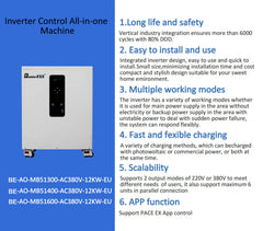 BetterESS 51.2V 314Ah 16kWh All-in-One Energy Storage System LiFePO4 Battery with 10kW Three-Phase Hybrid Inverter, Smart BMS, MPPT & Active Equalization