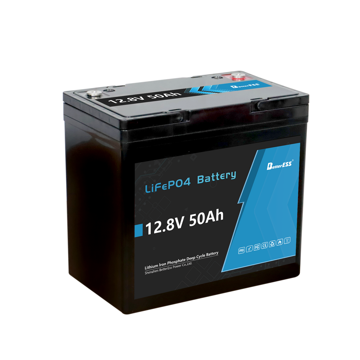 Batterie lithium-ion auto-chauffante Better-ess 12 V 50 Ah LiFePO4 avec Bluetooth et BMS 50 A intégré