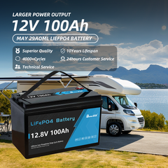 BetterEss Self-Heating 12V 100Ah LiFePO4 Lithium Battery with Bluetooth, Built-in Smart 100A BMS