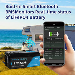 12V 200Ah LiFePO4 baterija Ugrađeni 200A BMS s Bluetoothom