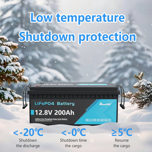 12V 200Ah LiFePO4 Battery Built-in 200A BMS with Bluetooth