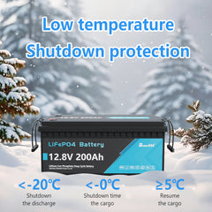 12V 200Ah LiFePO4 baterija Ugrađeni 200A BMS s Bluetoothom