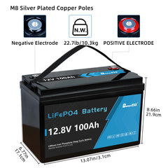BetterEss Self-Heating 12V 100Ah LiFePO4 Lithium Battery with Bluetooth, Built-in Smart 100A BMS