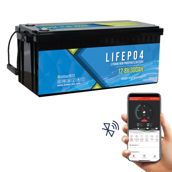 Better-ess Self-Heating 12V 300Ah LiFePO4 Lithium Battery with Bluetooth, Built-in 300A BMS