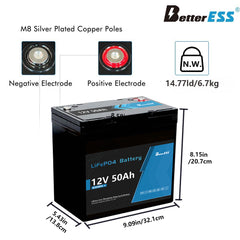 12V 50Ah LiFePO4 baterija Ugrađeni 50A BMS s Bluetoothom