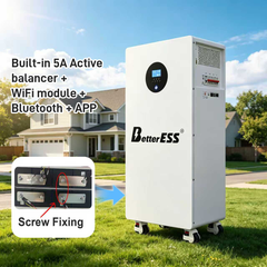New 16kWh All-in-One LiFePO4 Home Battery Storage System | Built-in 5kW Inverter, 120A Active Balancing BMS, Bluetooth & APP