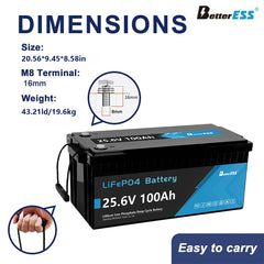 24V 100Ah LiFePO4 baterija Ugrađeni 100A BMS s Bluetoothom, samozagrijavanjem i aktivnim balanserom