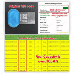 EVE 3.2V 356Ah LF356 LiFePO4 Battery Cells - Brand New Grade A with QR Code
