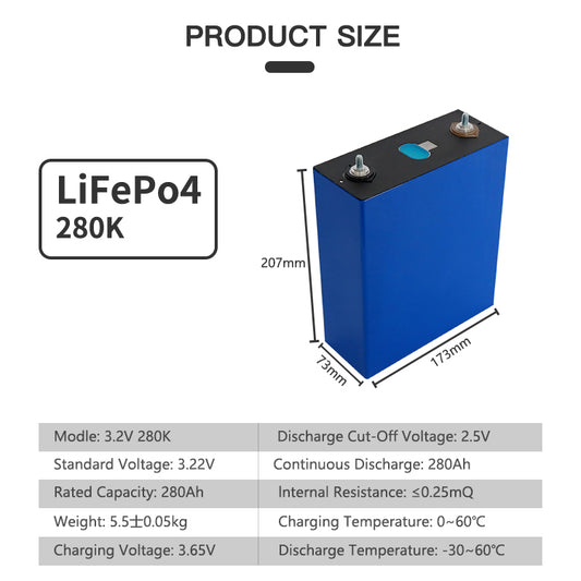 EVE LF280K 280Ah LiFePO4 Battery Cells - Brand New Grade A with QR Code