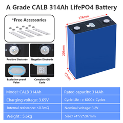 CALB 314Ah LiFePO4 Battery Cells - Brand New Grade A with QR Code