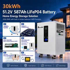 51.2V 587Ah 30kWh Hithium LiFePO4 Three Phase All-in-One Energy Storage System AC380V with 12kW Hybrid Inverter