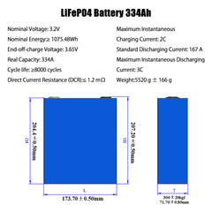 EVE LF334 3.2V 334Ah  LiFePO4 Battery Cells - Brand New Grade A with QR Code