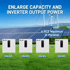 51.2V 587Ah 30kWh Hithium LiFePO4 Three Phase All-in-One Energy Storage System AC380V with 12kW Hybrid Inverter