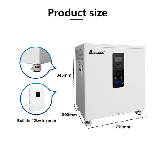 51.2V 600Ah 30kwh Three-phase All in One AC380V  With 12kw Inverter Home Energy Storage System