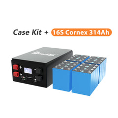 Kit de batterie LiFePO4 51,2 V 280 Ah 300 Ah 314 Ah à monter soi-même, avec BMS JK 200 A et boîtier de batterie empilable Active Balance 2 A. 